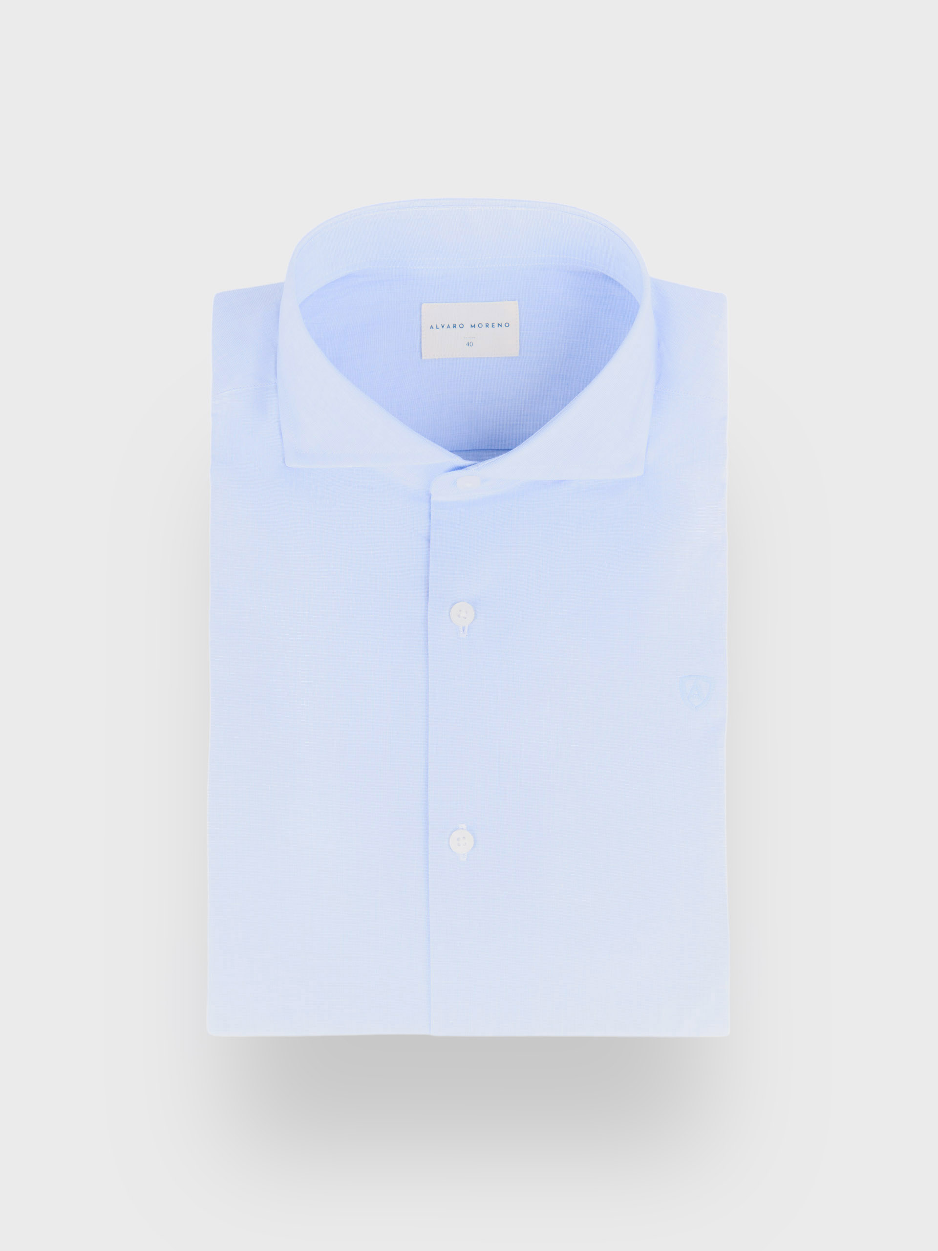 CAMISA POPELIN FIL A FIL CELESTE